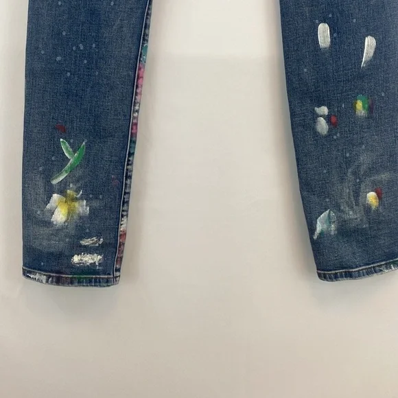 Cotton Denim Paint Splatter Art - Picture 10 of 16